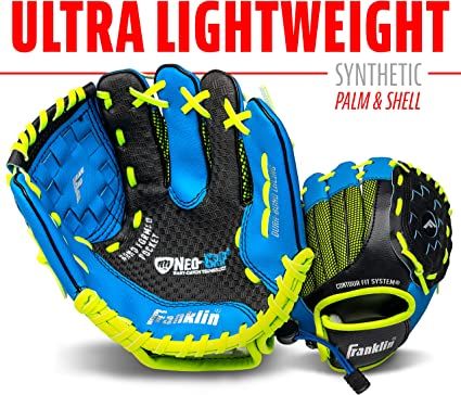 Photo 2 of Franklin Sports Teeball Glove - Left and Right Handed Youth Fielding Glove - Neo-Grip - Synthetic Leather Baseball Glove - 9.0 Inch - Ready To Play Glove with Ball
