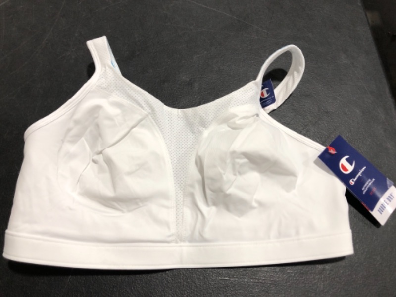 Photo 1 of CHAMPION WOMEN'S DOUBLE DRY SPORTS BRA, WHITE, SIZE 38DD. NEW WITH TAGS.