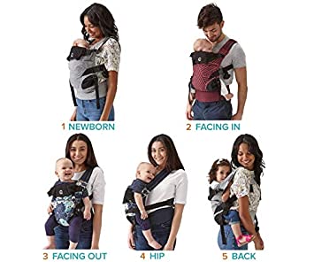 Photo 5 of Contours Journey 5-in-1 Baby Carrier, Adjustable UPF 25 Sunshade, Storage Pockets, Graphite Gray
