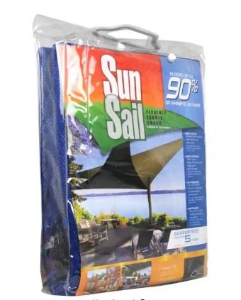 Photo 1 of 11.8 ft. Heavy-Duty Triangle Sun Sail Garden Sun Shade Canopy Fabric in Blue
