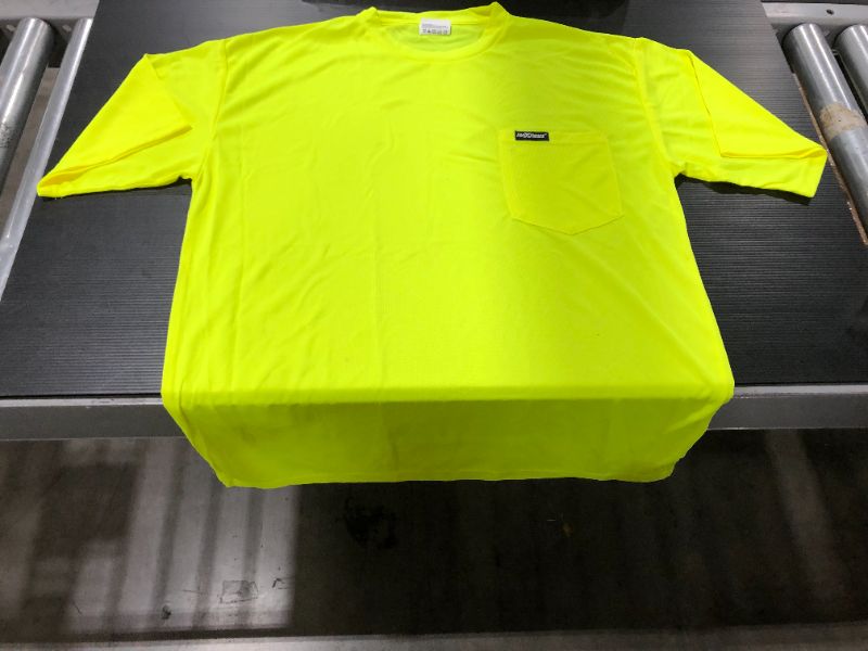 Photo 3 of 2 SHIRTS XL & M - Men's Medium Hi-Vis Yellow Short-Sleeve Safety Shirt & Men's X-Large Hi-Visibility Yellow ANSI Class 3 Long Sleeve Shirt

