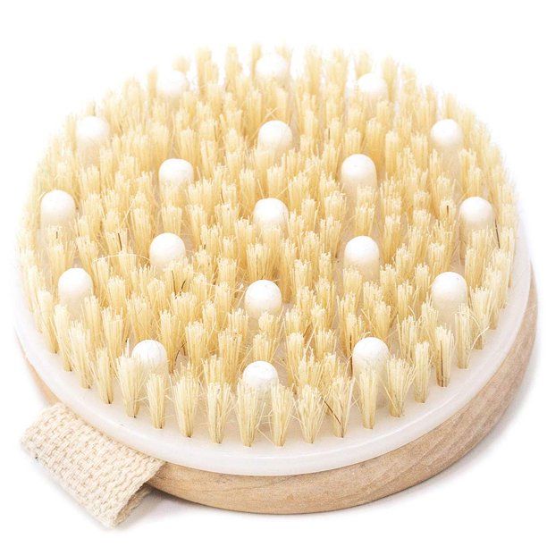 Photo 1 of Beauty by Earth Dry Brushing Body Brush - Round Exfoliating Brush, Cellulite and Lymphatic Drainage Massager, Body Scrubber Before Shower Brush (1 Pack)
