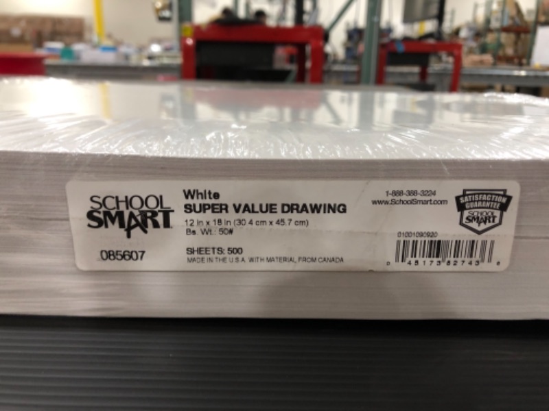 Photo 3 of School Smart Super Value Multi-Purpose Drawing Paper, Standard-Weight, 12 X 18 in, White, Pack of 500
