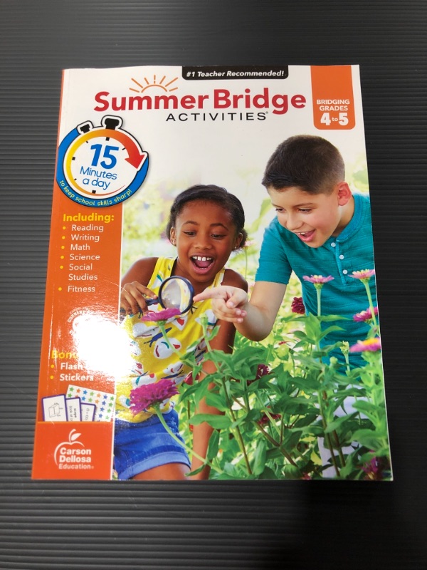 Photo 2 of Summer Bridge Activities 4-5 Grade Workbooks, Math, Reading Comprehension, Writing, Science, Social Studies, Summer Learning 5th Grade Workbooks All Subjects With Flash Cards (160 pgs) Paperback – January 25, 2015
