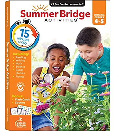 Photo 1 of Summer Bridge Activities 4-5 Grade Workbooks, Math, Reading Comprehension, Writing, Science, Social Studies, Summer Learning 5th Grade Workbooks All Subjects With Flash Cards (160 pgs) Paperback – January 25, 2015
