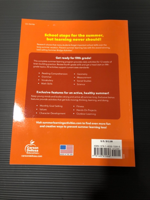 Photo 3 of Summer Bridge Activities 4-5 Grade Workbooks, Math, Reading Comprehension, Writing, Science, Social Studies, Summer Learning 5th Grade Workbooks All Subjects With Flash Cards (160 pgs) Paperback – January 25, 2015
