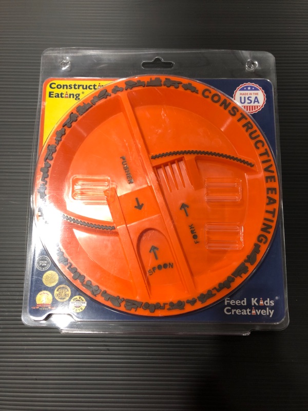 Photo 3 of Constructive Eating Made in USA Construction Plate for Toddlers, Infants, Babies and Kids - Made With Materials Tested for Safety
