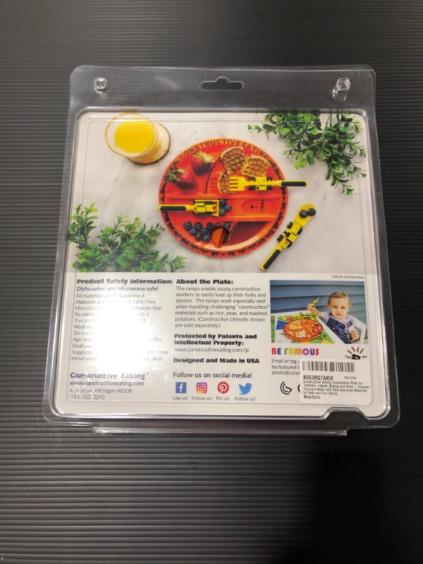 Photo 4 of Constructive Eating Made in USA Construction Plate for Toddlers, Infants, Babies and Kids - Made With Materials Tested for Safety
