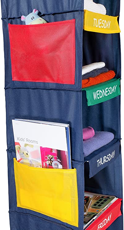 Photo 1 of Daily Activity Kids Closet Organizer –11” X 11” X 48”- Prepare and Organize a Week’s Worth of Your Children’s Clothing, Shoes and After School Activities. Hangs Directly on The Closet Rod.
