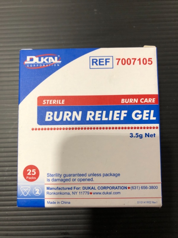 Photo 1 of DUKAL BURN RELIEF GEL. 3.5g NET. 25 PACKS.