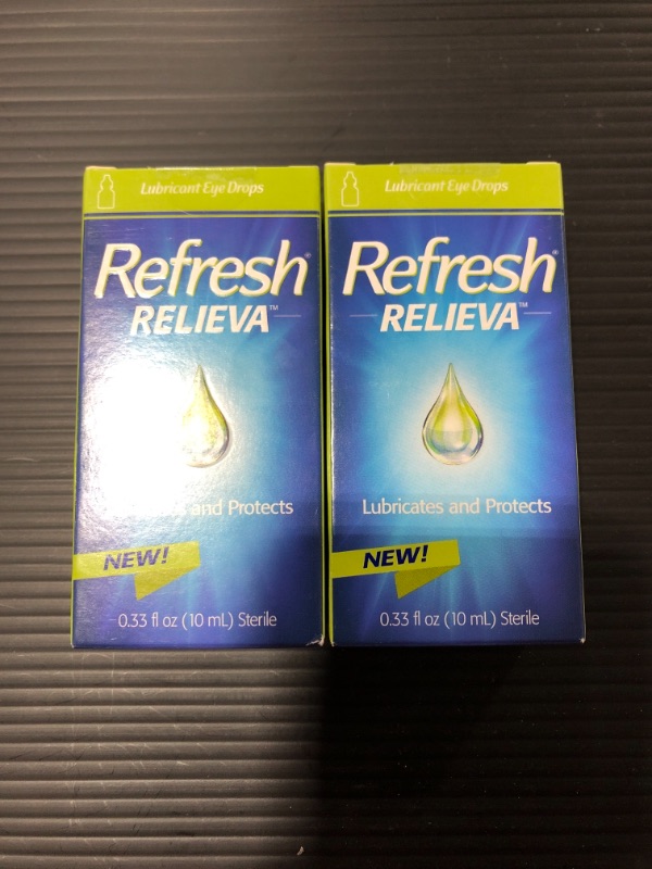 Photo 3 of Refresh Relieva Lubricant Eye Drops, 0.33 Fl Oz Sterile, Packaging may Vary
LOT OF 2.