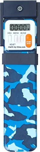 Photo 1 of Mark-My-Time Blue Camouflage LED Book Light with Digital Bookmark and Reading Timer
