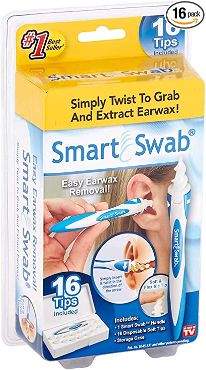 Photo 1 of SMART SWAB Spiral Ear Cleaner Safe Ear Wax Removal Kit 16 Pcs with Soft Safe Spiral for Adults with Storage Case
