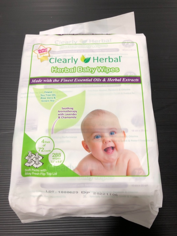 Photo 2 of Clearly Herbal All Natural Gentle Baby Wipes- Lavender & Chamomile
PACK OF 4.