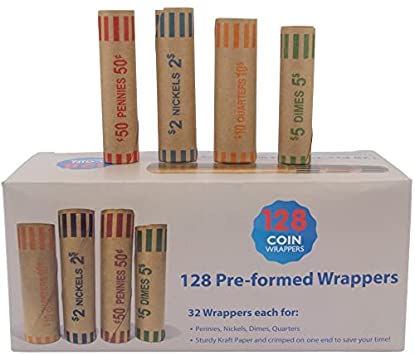 Photo 2 of L LIKED 128 Assorted Preformed Coin Wrappers Rolls - Quarters, Pennies, Nickels and Dimes (128 Assorted)
LOT OF 3.