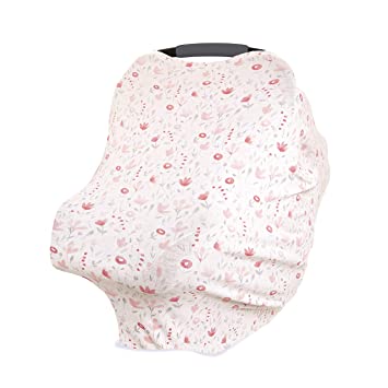 Photo 1 of aden + anais Comfort Knit 6-in-1 Super Soft Cotton with Spandex Multi-Use Cover for Car Seat, Nursing, Cart, Baby Swing, High Chair, Infinity Scarf, Perennial
