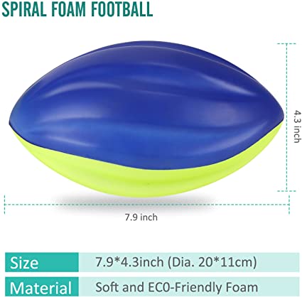 Photo 2 of 8.5" Foam Spiral Football PU Soft Balls, Set of 3, for Kids Sports Training Practice Indoor Outdoor Play
