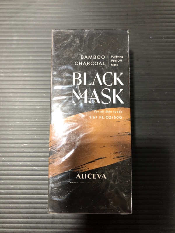 Photo 2 of Aliceva Black Mask, Blackhead Remover Mask, Charcoal Peel Off Mask, Charcoal Mask, Charcoal Face Mask for All Skin Types with Brush - 1.67 FL.OZ / 50G
