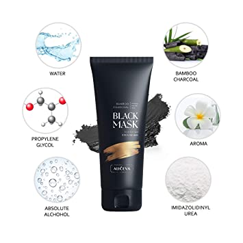 Photo 1 of Aliceva Black Mask, Blackhead Remover Mask, Charcoal Peel Off Mask, Charcoal Mask, Charcoal Face Mask for All Skin Types with Brush - 1.67 FL.OZ / 50G
