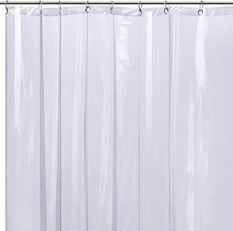 Photo 1 of CREATOV DESIGN Shower Curtain Liner - 72x72 Clear Peva Fabric Shower Curtain for Bathroom Waterproof Odorless Eco Friendly Heavy Duty Metal Grommets 1 Pack
