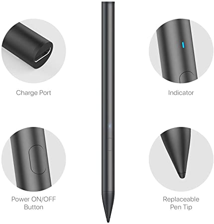 Photo 2 of Pencil for iPad, Slim Stylus Apple Pen Like for iPad Pro (3rd Gen,11’’&12.9’’), iPad (6th Gen), iPad Air (3rd Gen) and iPad Mini (5th Gen) (Black)
