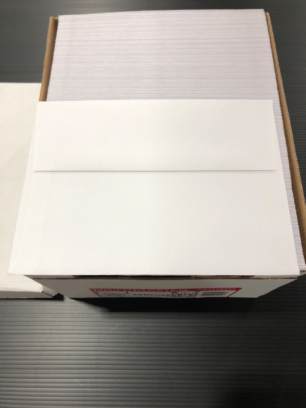 Photo 3 of A7 White Envelopes 5 1/4 x 7 1/4) - Sub. 24 (250/box)
OPEN BOX.