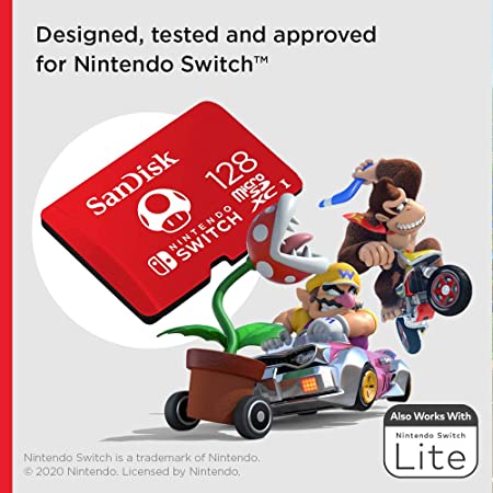 Photo 2 of SanDisk 128GB microSDXC-Card, Licensed for Nintendo-Switch - SDSQXAO-128G-GNCZN
