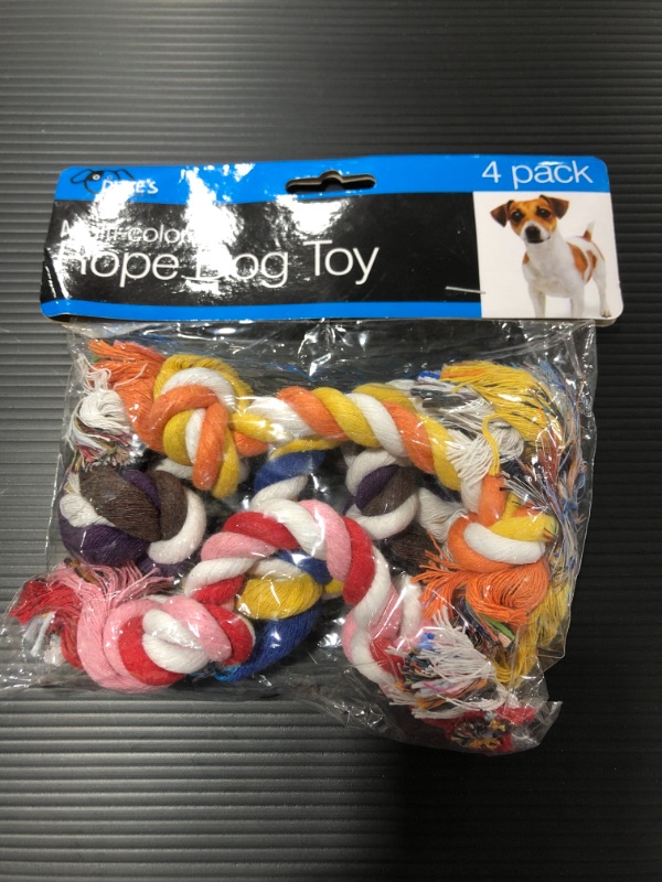 Photo 3 of DUKES Multi-Color Rope Dog Toy 4Piece Set
