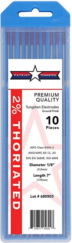 Photo 1 of 2% Thoriated TIG Welding Tungsten Electrodes 1/8”x7” 10-Pack
