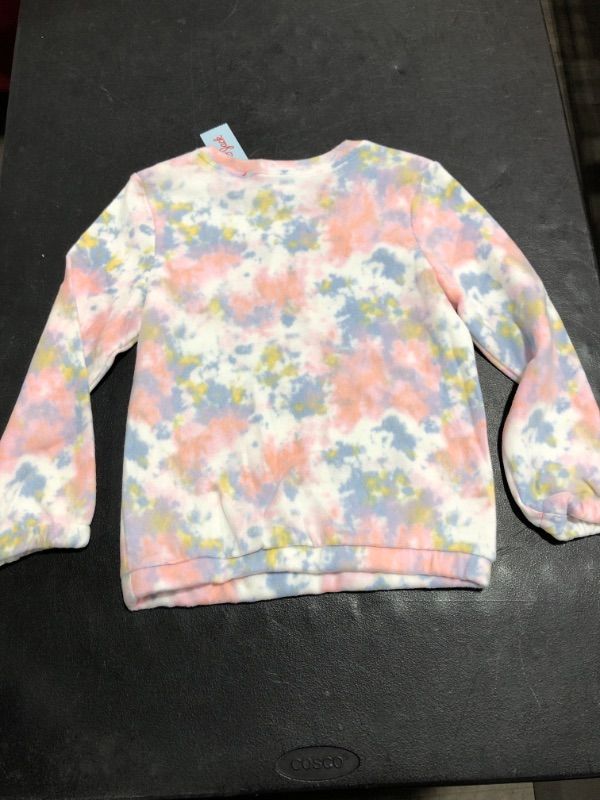 Photo 3 of CAT & JACK GIRLS WARM TIE DYE PULLOVER SWEATSHIRT, PINK, SIZE LARGE 10/12.