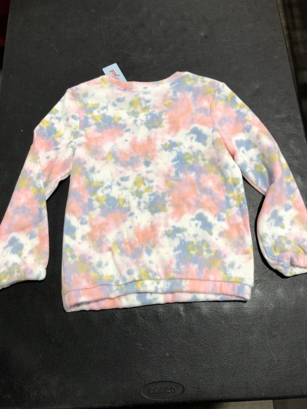 Photo 1 of CAT & JACK GIRLS WARM TIE DYE PULLOVER SWEATSHIRT, PINK, SIZE LARGE 10/12. LOT OF 2. 