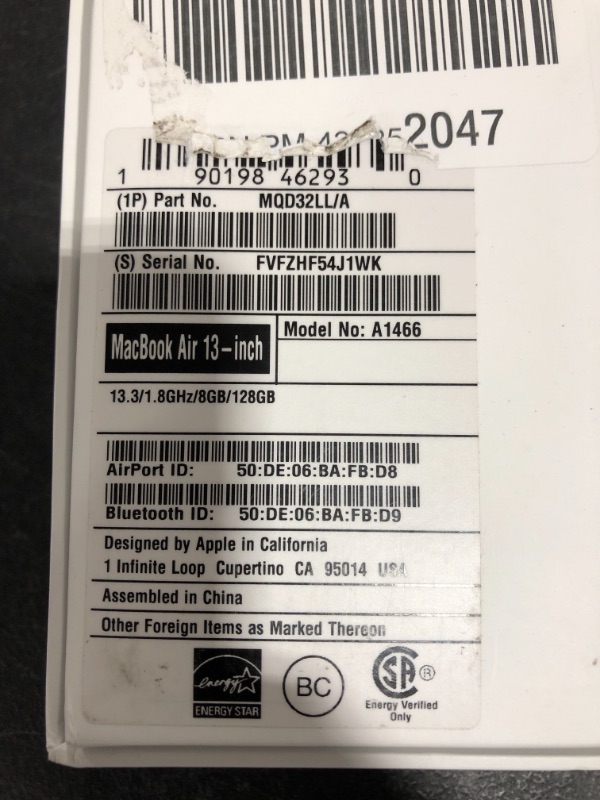 Photo 11 of 2017 Apple MacBook Air with 1.8GHz Intel Core i5 (13-inch, 8GB RAM, 128GB SSD Storage) (Renewed). PRIOR USE.
