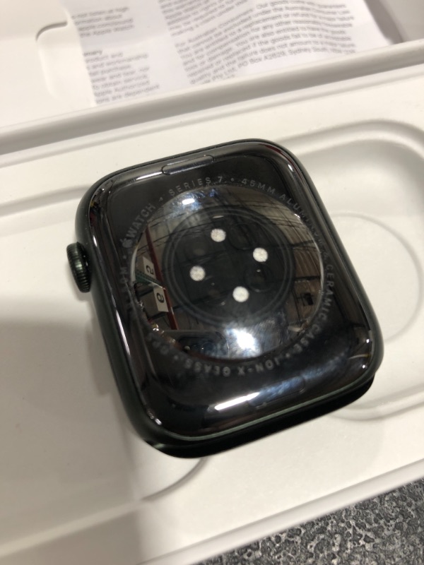 Photo 6 of Apple Watch Series 7 [GPS 45mm] Smart Watch w/ Green Aluminum Case with Clover Sport Band. Fitness Tracker, Blood Oxygen & ECG Apps, Always-On Retina Display, Water Resistant
PRIOR USE. MISSING BAND. 