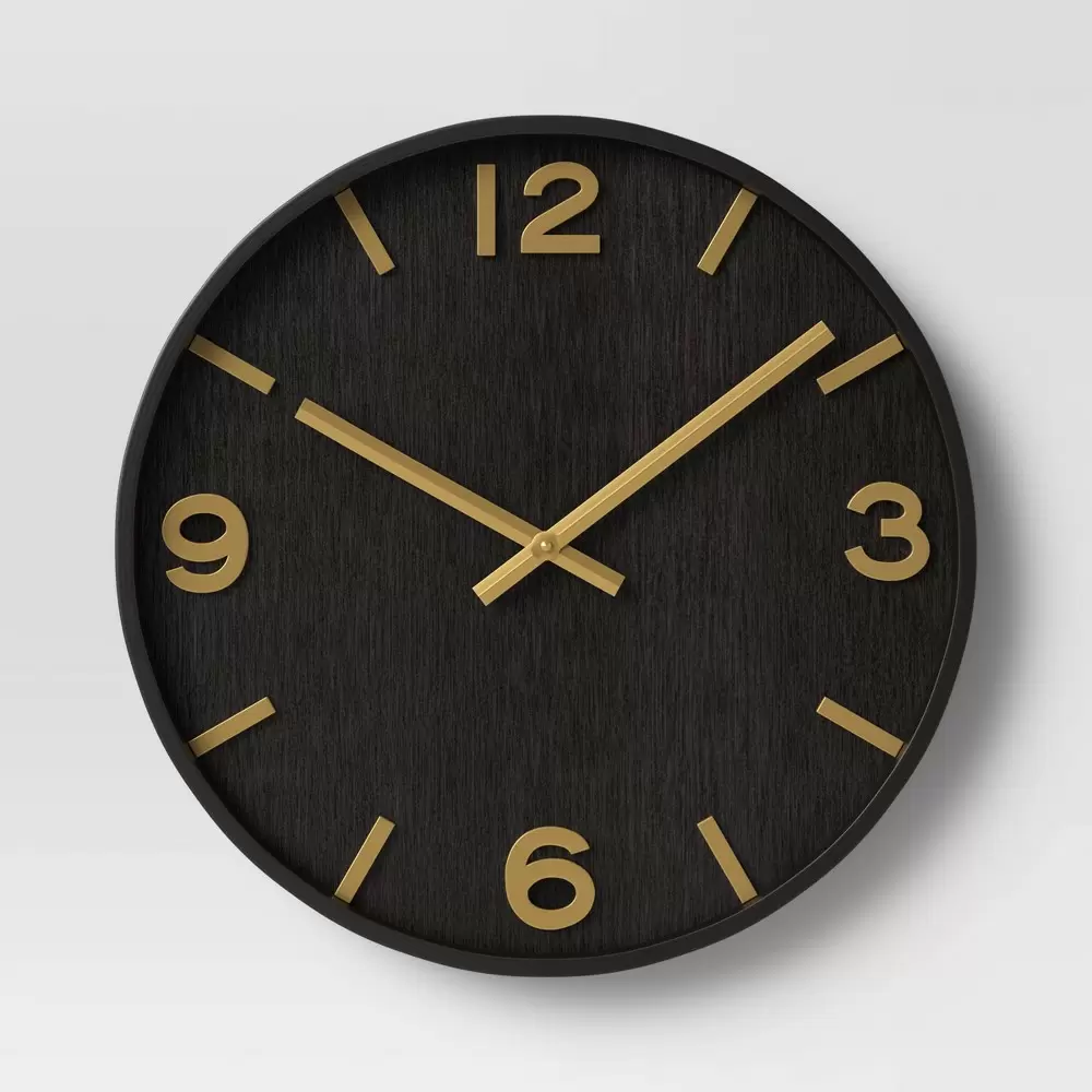 Photo 1 of 20" Wood Wall Clock Brass - Threshold
