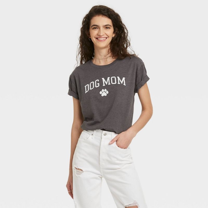 Photo 1 of Women's Dog Mom Short Sleeve Graphic T-Shirt - Large

