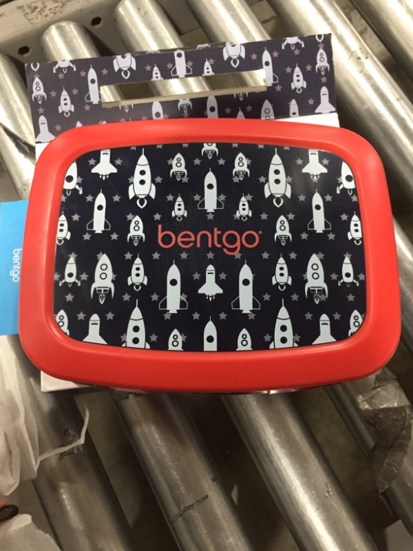 Photo 2 of Bentgo Kids Prints (Space Rockets) - Leak-Proof, 5-Compartment Bento-Style Kids Lunch Box - Ideal Portion Sizes for Ages 3 to 7 - BPA-Free and Food-Safe Materials
