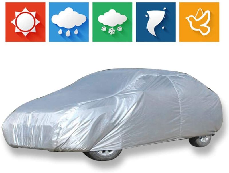 Photo 1 of Car Cover Outdoor Auto Cover All Weather Windproof Snow-Proof Scratch Protection fit Full Car Cover Length Up To 185"
