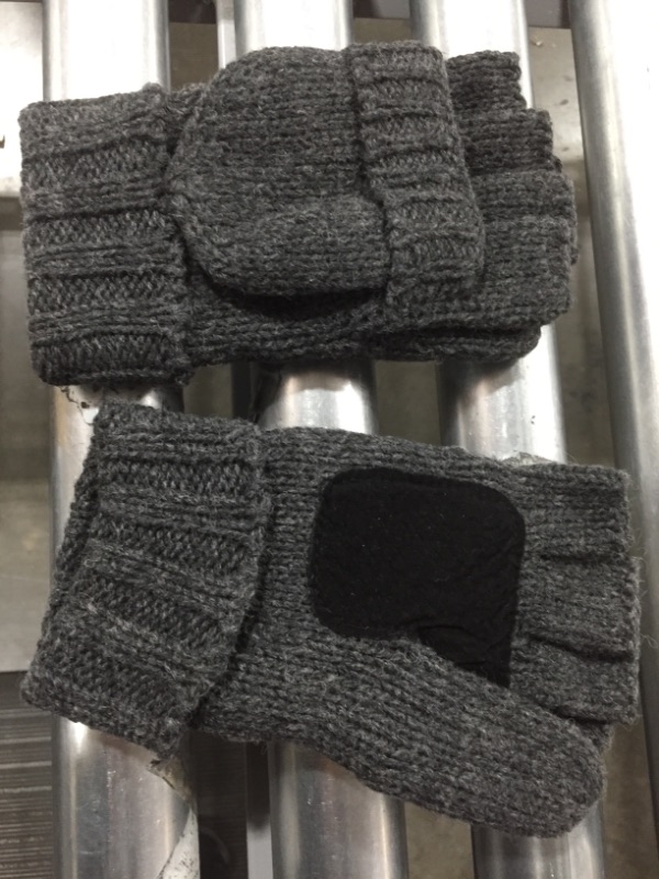 Photo 2 of Winter Knitted Convertible Fingerless Gloves Wool Mittens Warm Mitten Glove for Women and Men
