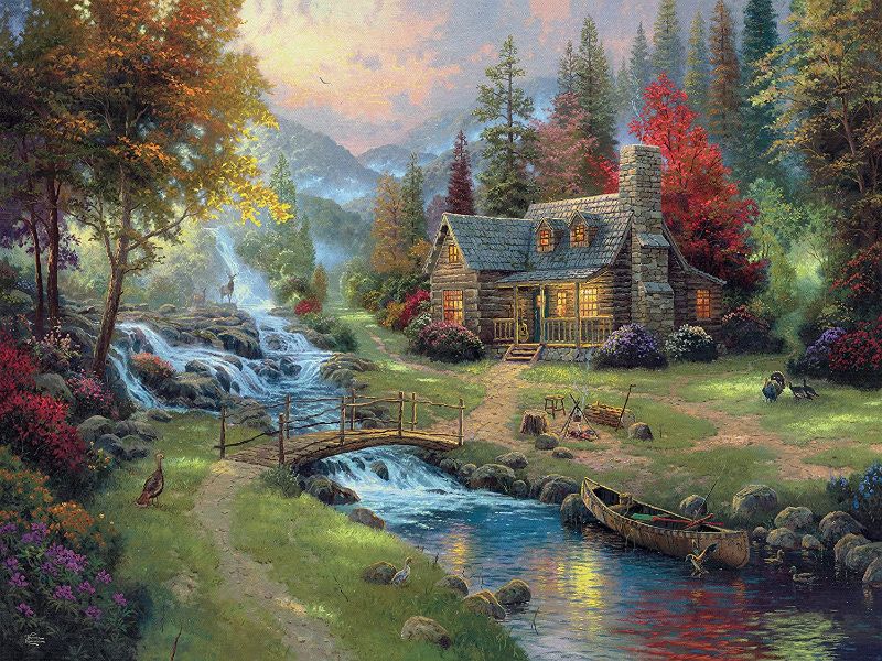 Photo 1 of Ceaco - Thomas Kinkade - Mountain Paradise - 1500 Piece Jigsaw Puzzle
