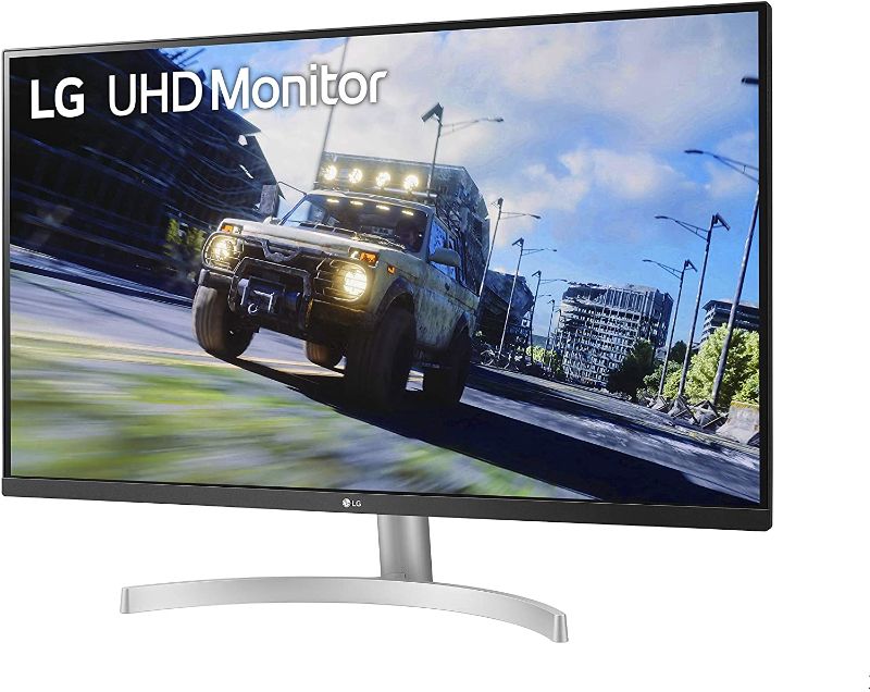 Photo 1 of LG 32UN500-W Monitor 32" UHD (3840 x 2160) Display, AMD FreeSync, DCI-P3 90% Color Gamut, HDR10, Built-in Speakers, 3-Side Virtually Borderless Design - Silver/White
