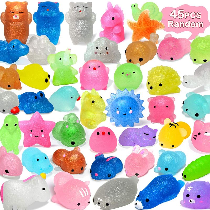 Photo 1 of OCATO 45Pcs Mochi Squishys Toys Mini Squishies 2nd Generation Glitter Animal Squishies Party Favors for Kids Adults Stress Relief Toy Treasure Box Prize Classroom Valentine Prizes Easter Egg Fillers
