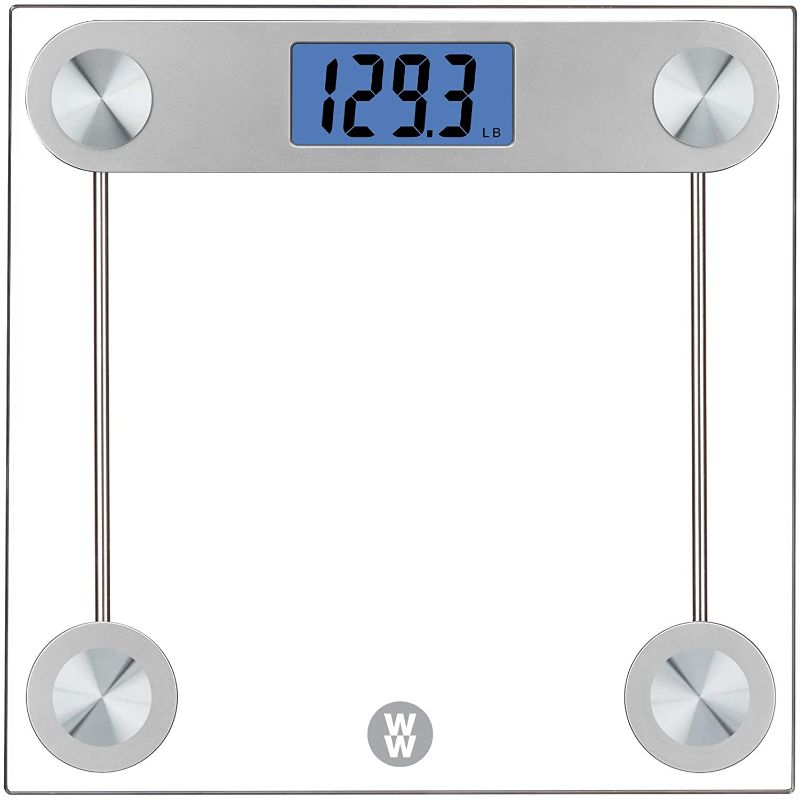 Photo 1 of Conair WW Scales Digital Glass Bathroom Scale, Silver, 400 Lb
