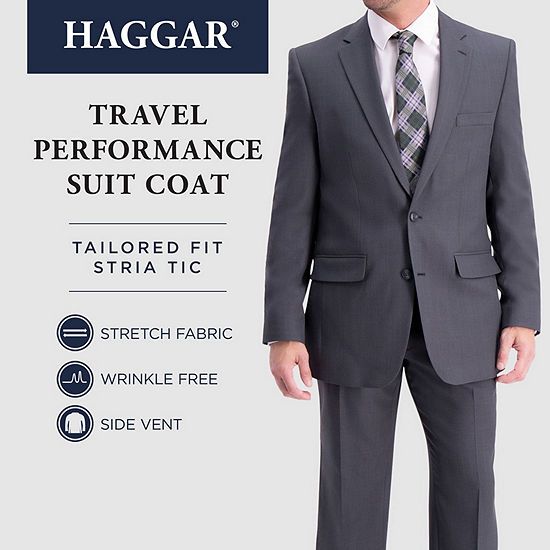 Photo 1 of Men's Haggar Travel Performance Tailored Fit Stretch Suit Jacket Dark Gray Heather
