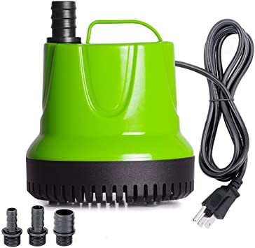 Photo 1 of ALLYLANG 1100GPH 100W Aquarium Submersible Water Pump, apply to Fish Tank / Pond Fountain / Statuary / Hydroponics / Garden Waterfall, with 4 Nozzles 5.9ft Power Cord (1100GPH)
