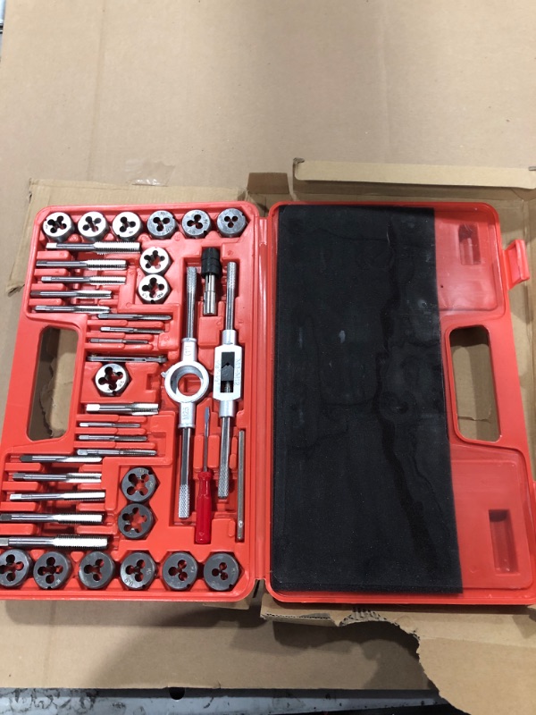 Photo 4 of 40 Piece Tap and Die Set,SAE Inch Sizes, Essential Threading Tool with Complete Accessories and Storage Case, for Cutting External and Internal Threads, SAE Thread Types: NC, NF, NPT, by NAKAO
