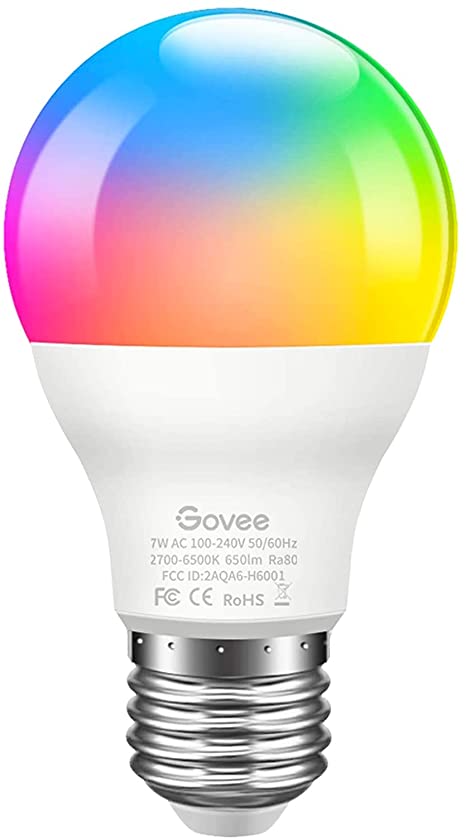 Photo 1 of Govee Smart LED Bulbs, Bluetooth Light Bulb, RGBWW Color Changing Light Bulb with App Control, A19, E26, Music Sync and 8 Scene Mode for Living Room Bedroom Party, 1 Pack (not Support WiFi)
