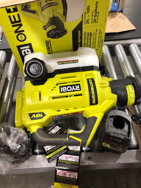 Photo 3 of Ryobi ONE+ 18-Volt Lithium-Ion Cordless Electrostatic 0.5 Gal Sprayer with 2.0 Ah Battery and Charger P2890
