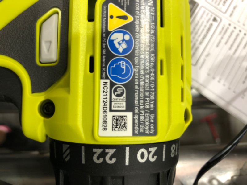 Photo 3 of Ryobi P215K 18-Volt ONE+ Lithium-Ion Cordless 1/2 in. Drill/Driver Kit with (1) 1.5 Ah Battery and 18-Volt Charger
