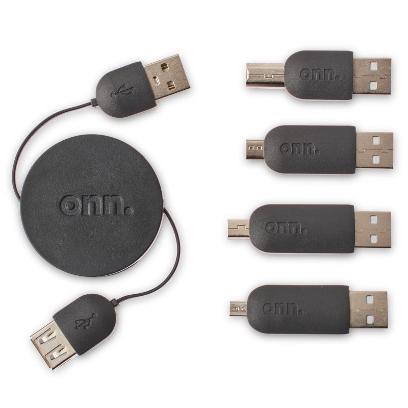 Photo 1 of Onn. USB Retractable Cable Adapter Kit
