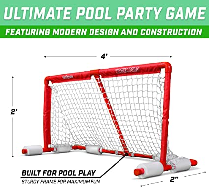 Photo 1 of GoSports Floating Water Polo Game Set - Must Have Summer Pool Game - Includes Goal and 3 Balls
